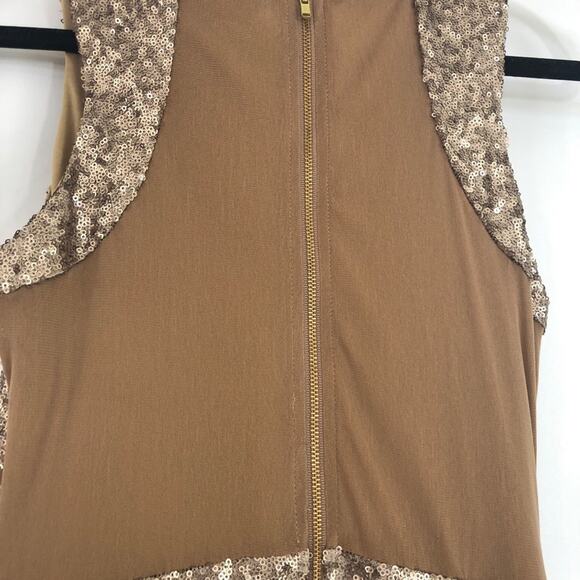 0087 NEW Women's Gold Mini Sequin Sexy Dress - Picture 7 of 8